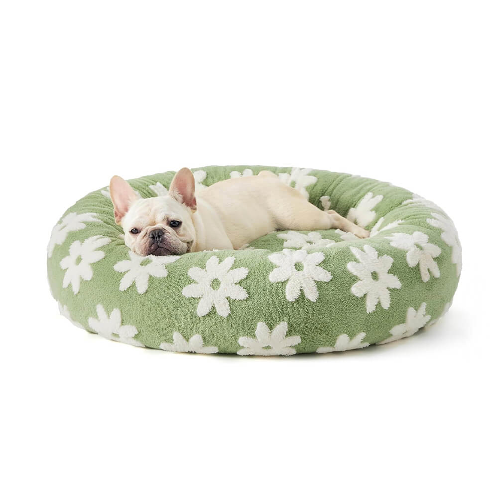 Elegance Floral Checkerboard Orthopedic Pet Bed Cozy Stylish