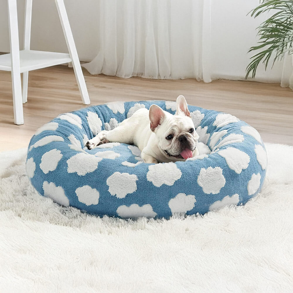 Elegance Floral Checkerboard Orthopedic Pet Bed Cozy Stylish