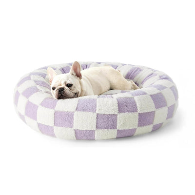 Elegance Floral Checkerboard Orthopedic Pet Bed Cozy Stylish