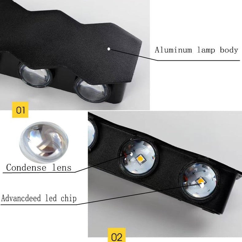 Zion - Hex Shaped Up/Down Outdoor Wall Light Black White