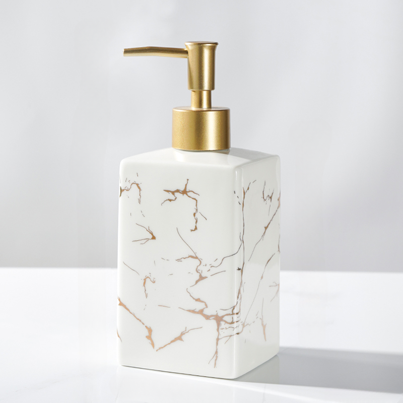 Marble Ceramic Soap & Shampoo Dispenser - Modern Design