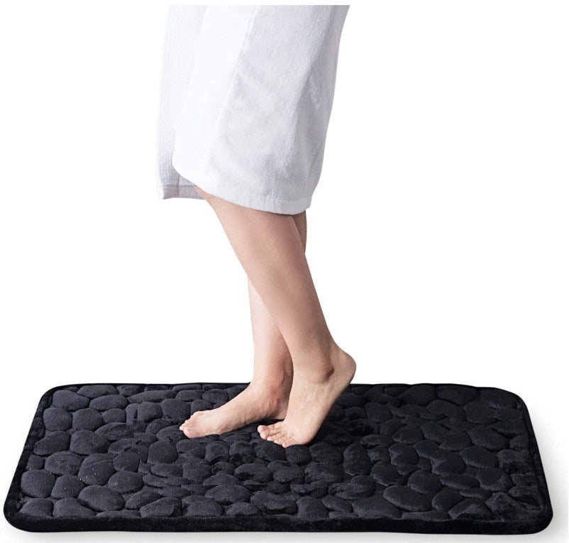Embossed Non-slip Bathmat with Memory Foam Comfort