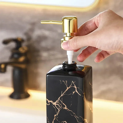 Marble Ceramic Soap & Shampoo Dispenser - Modern Design
