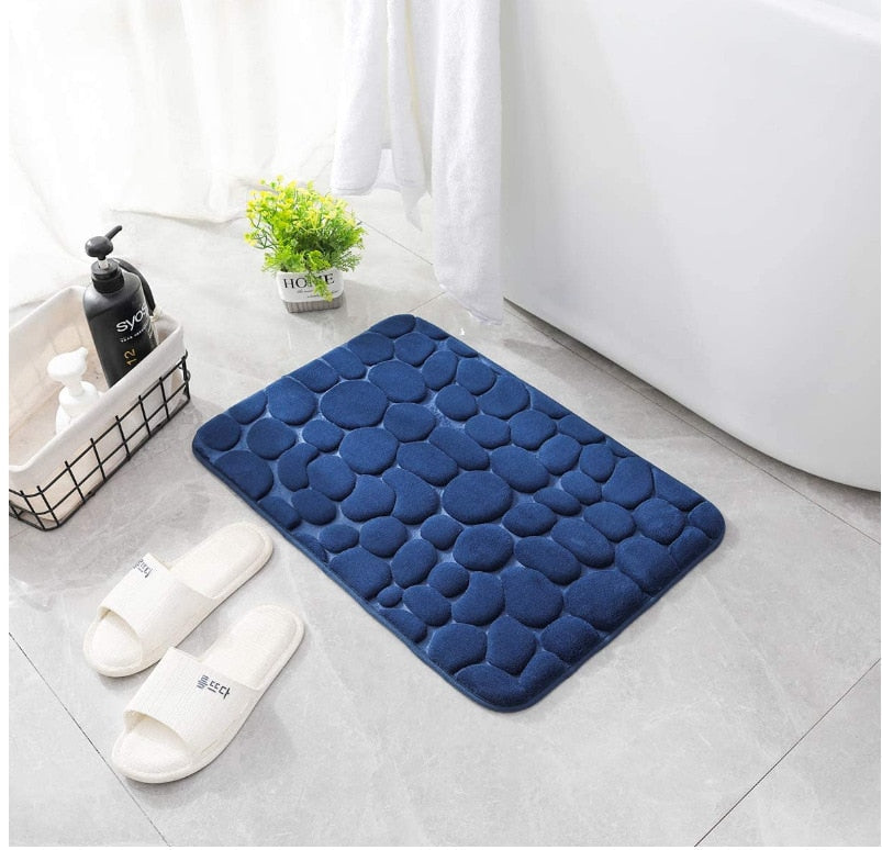 Embossed Non-slip Bathmat with Memory Foam Comfort