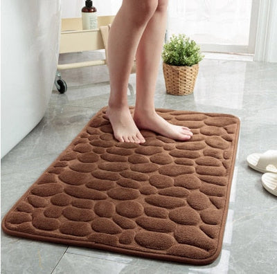 Embossed Non-slip Bathmat with Memory Foam Comfort