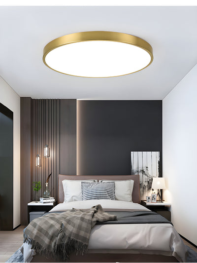 Surface Mounted Ultra-Thin Gold LED Ceiling Lamp